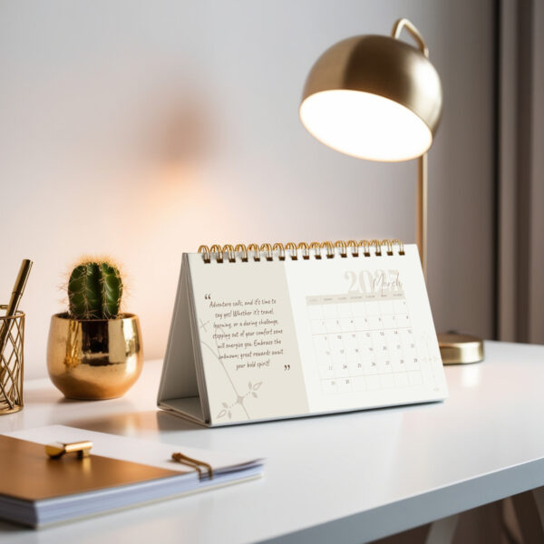 Aries Desk Calendar 2025 Personalized Aries Zodiac, Custom Name & Photo, Monthly Astrology Insights, Inspirational Gift Idea - Image 4