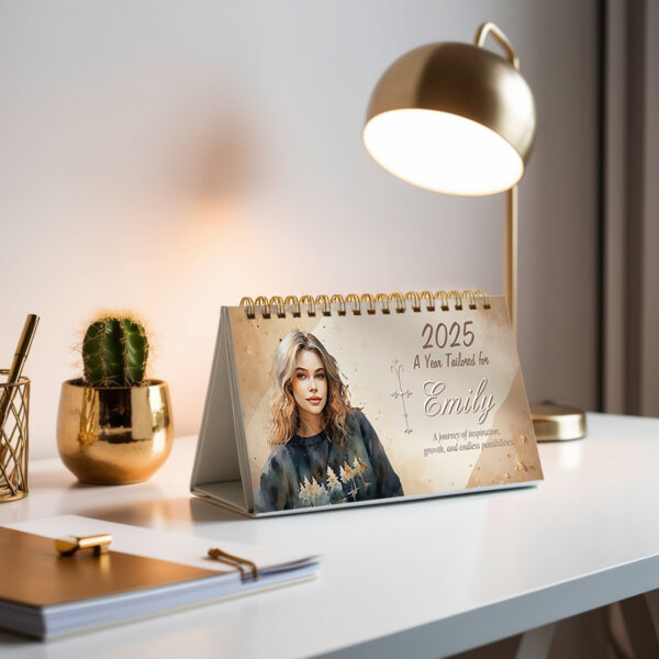 Aries Desk Calendar 2025 Personalized Aries Zodiac, Custom Name & Photo, Monthly Astrology Insights, Inspirational Gift Idea - Image 3