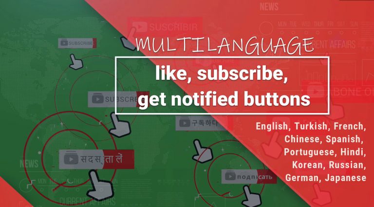 Green Screen Subscribe Button - Green Screen Subscribe Buttons Pack | 11 Language | 2020