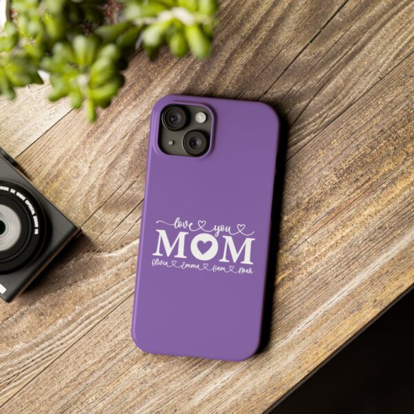 Love You Mom iPhone Case – Personalized Mother’s Day Gift with Kids' Names, Custom Heart Phone Cover for Apple Models - Image 10