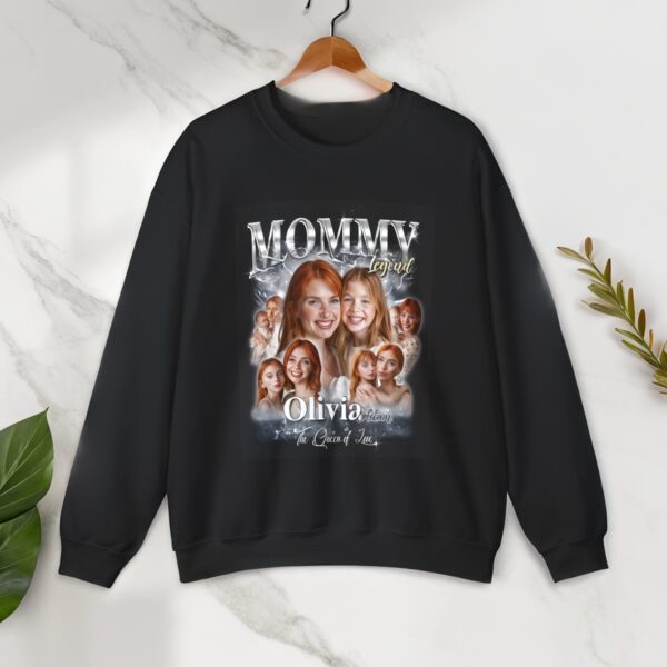 Custom Mommy Legend Sweatshirt, Personalized Photo Gift for Mom, Bootleg Rap Mom Shirt, Mothers Day Gift, 90s Retro Style - Image 7