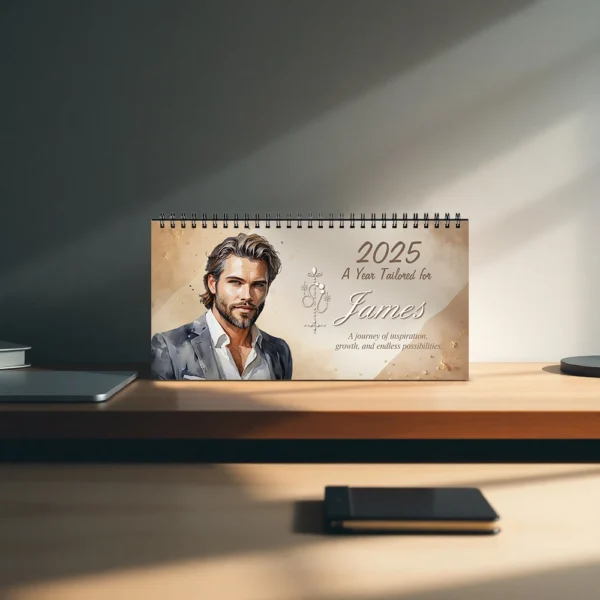 Leo Personalized 2025 Desk Calendar with Custom Name & Photo - Image 6