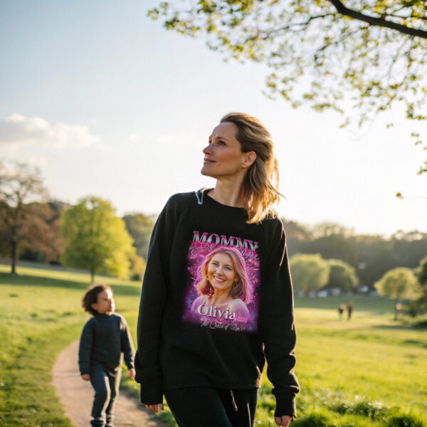 Custom Mommy Legend Sweatshirt, Personalized Photo Gift for Mom, Bootleg Rap Mom Shirt, Mothers Day Gift, 90s Retro Style - Image 3
