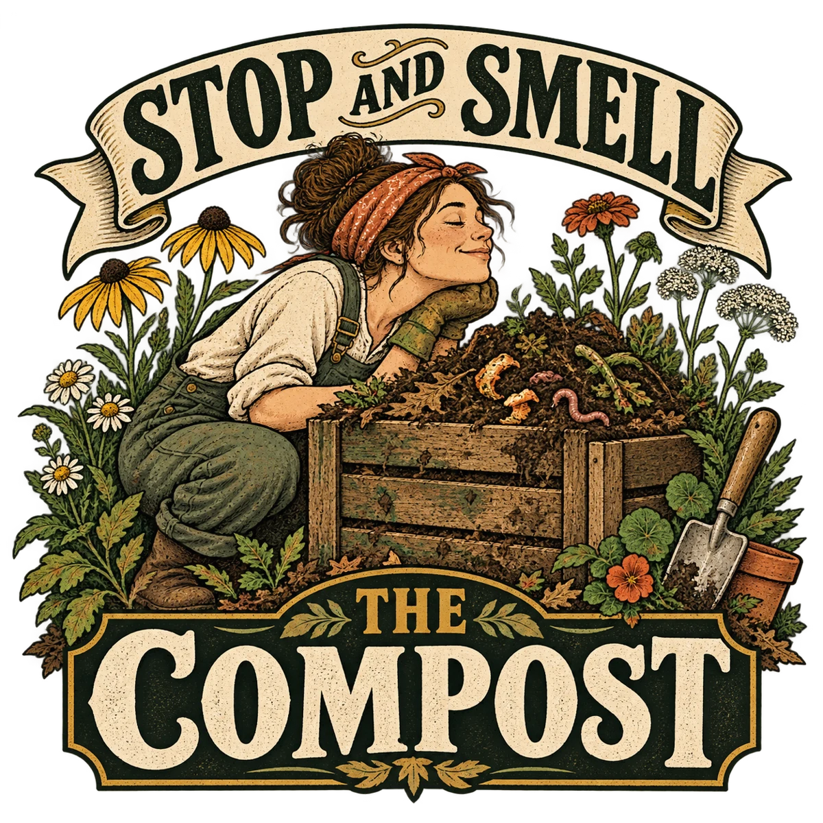 Stop & Smell the Compost illustration
