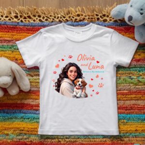 Custom Kids Pet Portrait T-Shirt – Personalized Name T-Shirt for Boys and Girls