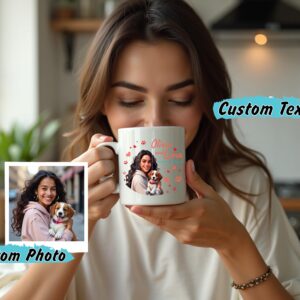 Custom Pet Portrait Coffee Mug – Personalized Ceramic Mug with Name for Pet Lovers