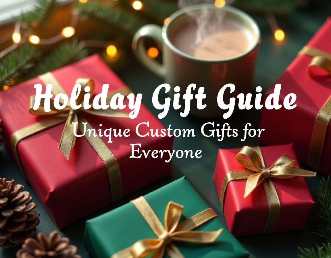 Holiday gifts displayed elegantly, showcasing unique custom gifts