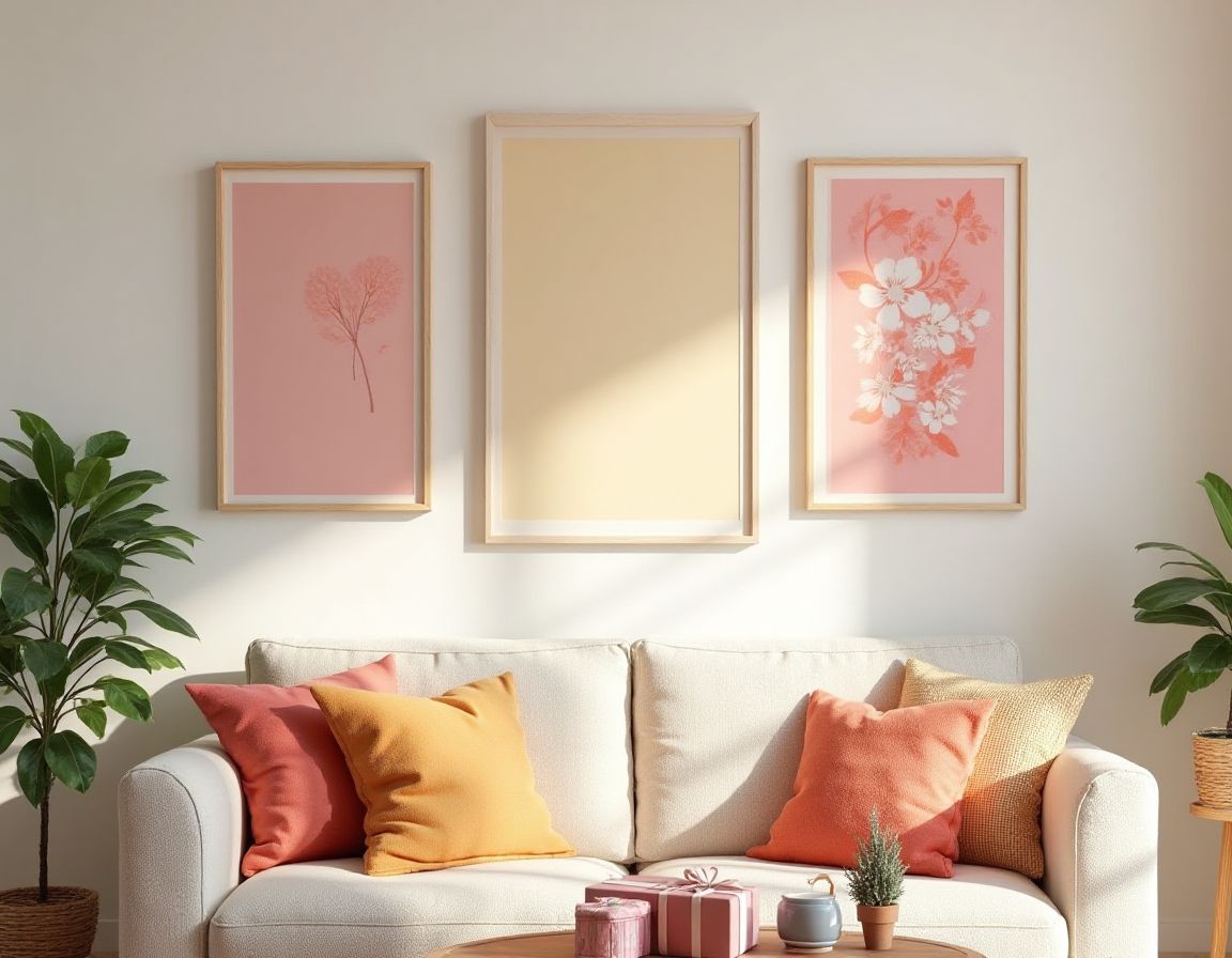 Custom posters enhancing home decor with unique designs.