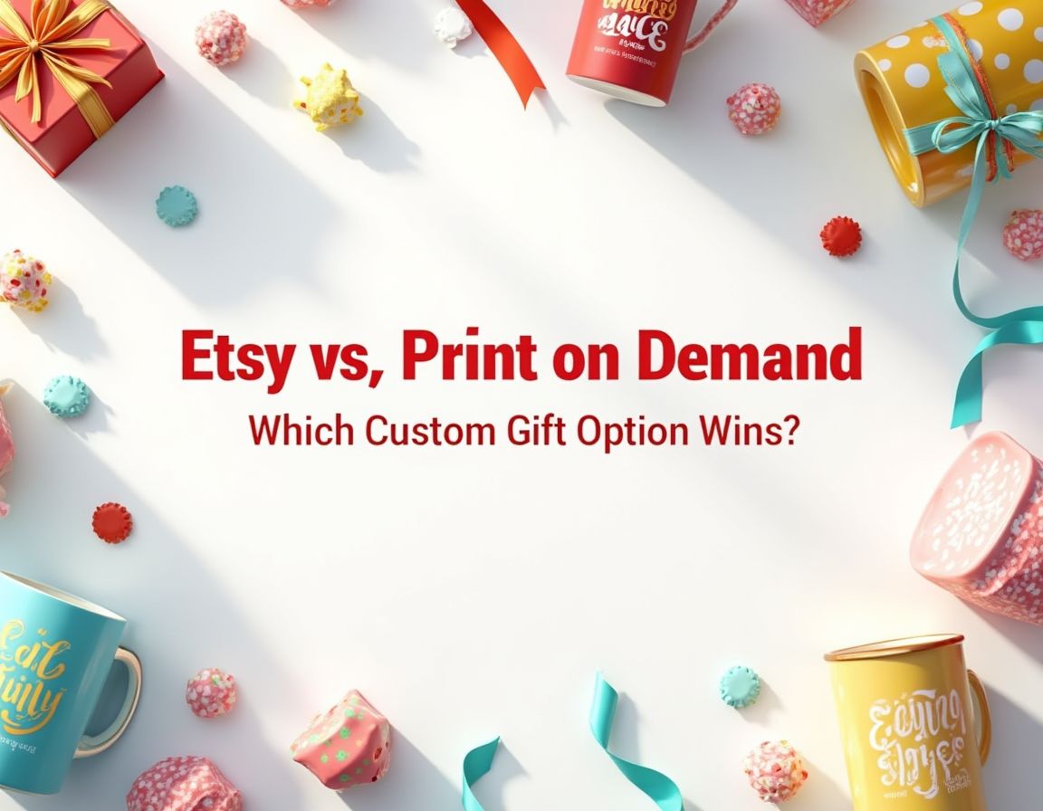 Custom gifts comparison between Etsy gifts and print on demand options.