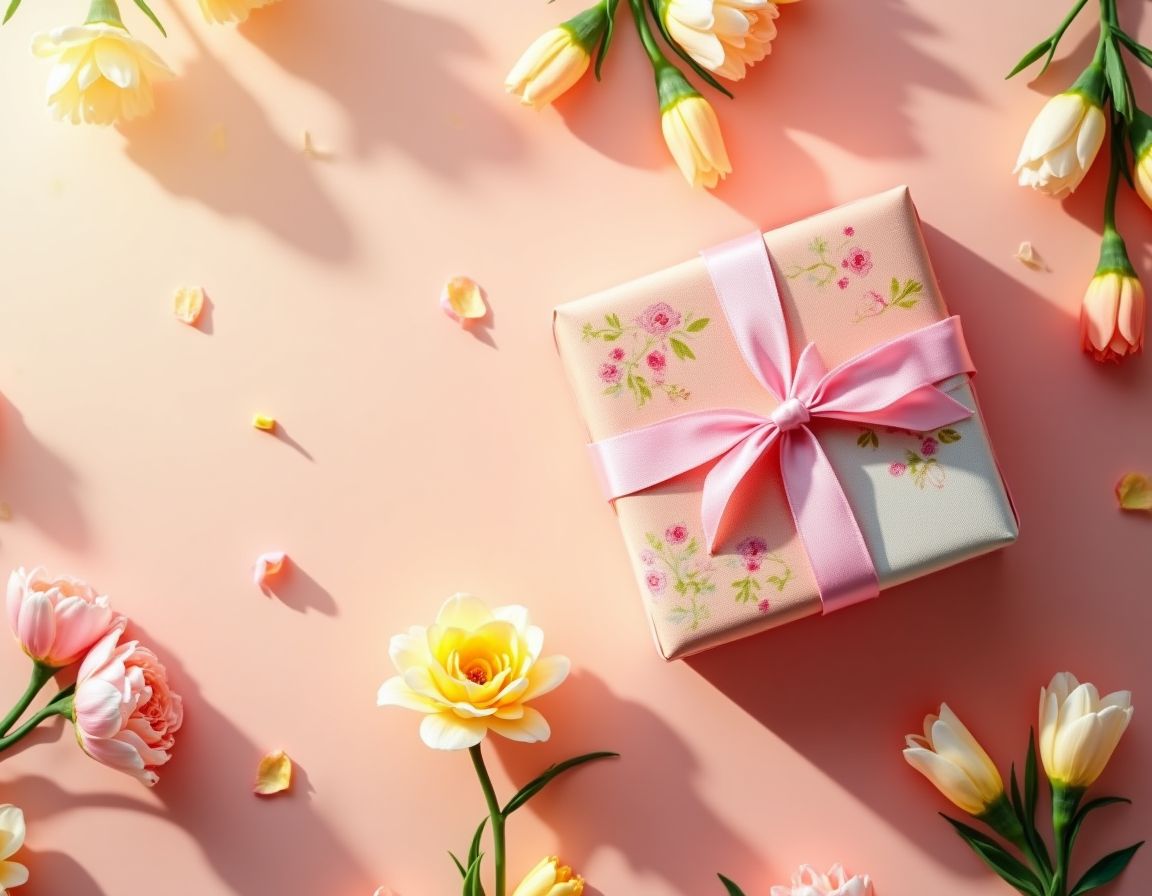 Personalized gift for her with flowers
