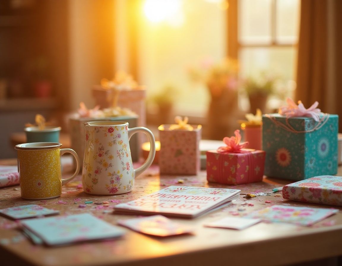 A creative workspace filled with various handmade gift projects.
