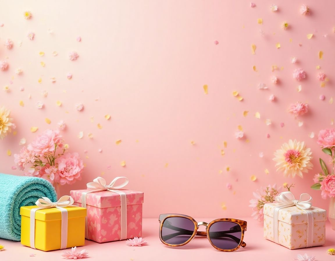 Vibrant summer-themed gifts array showcasing creativity and style.