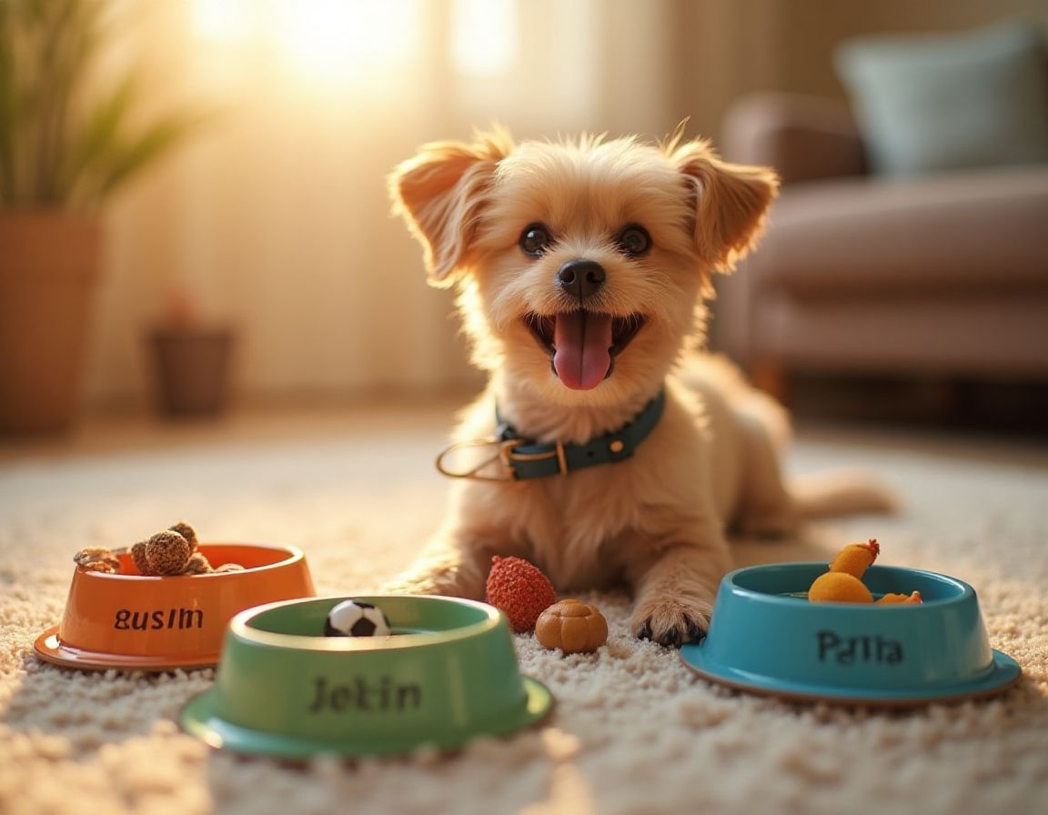 A happy dog playing with a custom toy