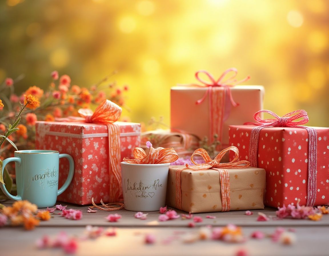 Unique gift wrap techniques displayed in a cozy setting.