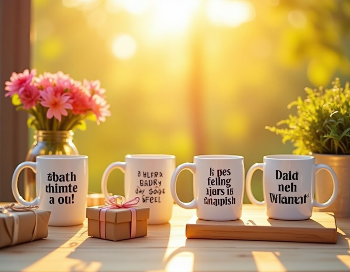 Cozy coffee table with custom mugs