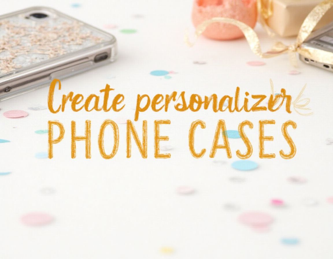 Personalized phone cases displayed with vibrant colors.