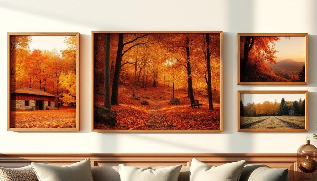 fall gallery wall with custom photo prints