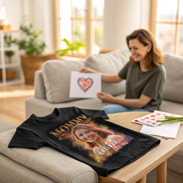 Custom Mommy Legend Bootleg Rap Tee, Personalized Mom & Kids Photo Shirt, 90s Style Rap Graphic T-Shirt, Mother's Day Gift Idea - Image 5